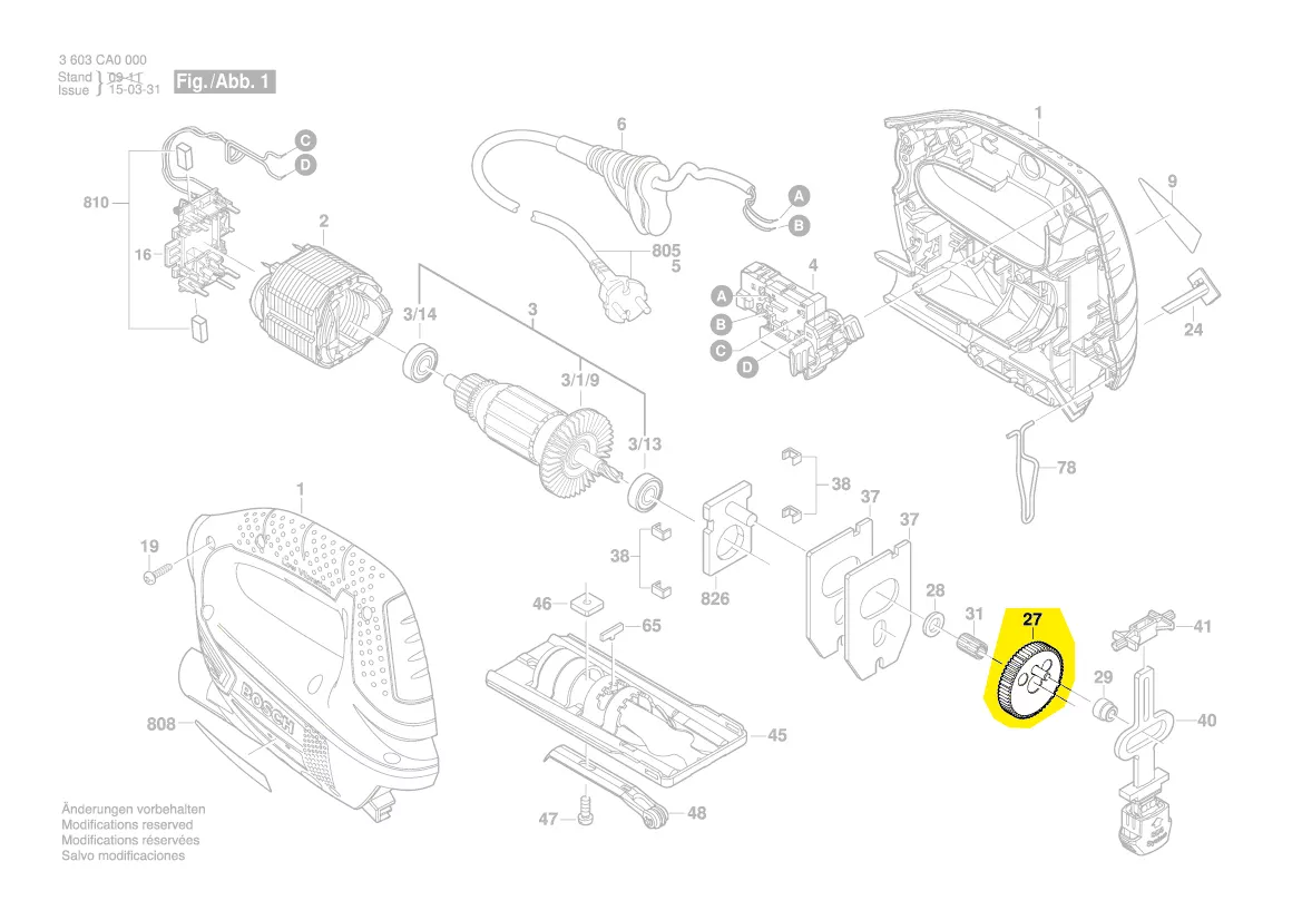 Pignon à excentrique réf. 2 609 003 443 BOSCH
